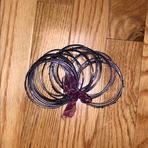 Purple and Silver Bangles